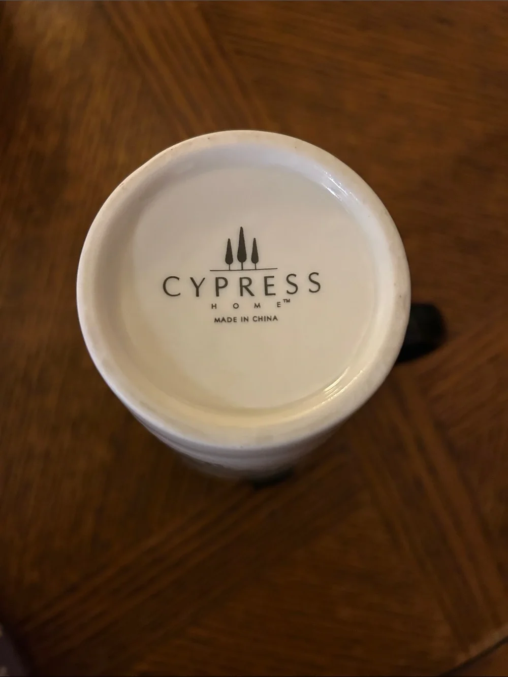 Cypress Home: Ceramic Travel Mug with Lid and Handle - Black and White Mandala